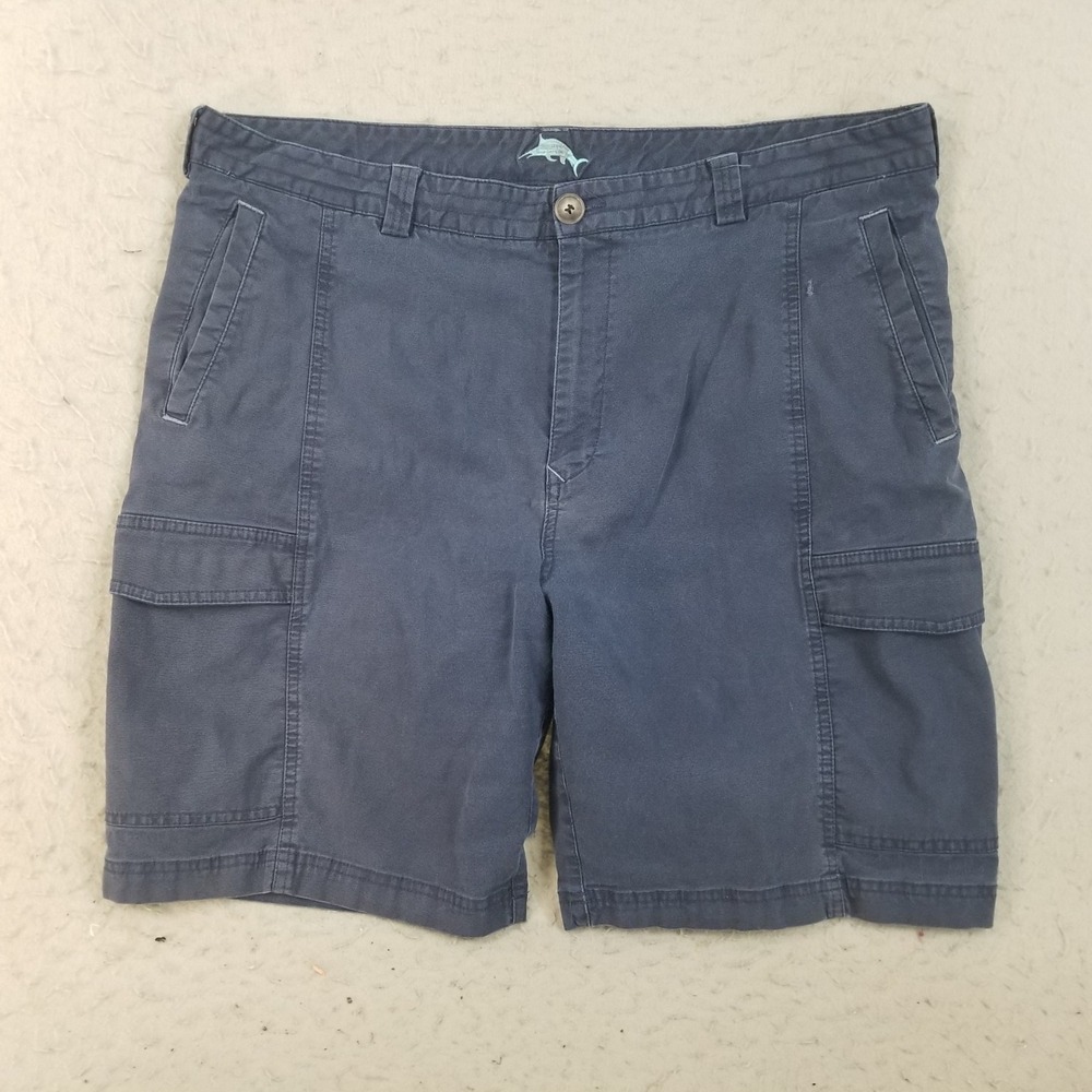 Tommy Bahama Cargo Shorts Mens 40 Blue Boracay Flat Front Stretch Cotton Tencel